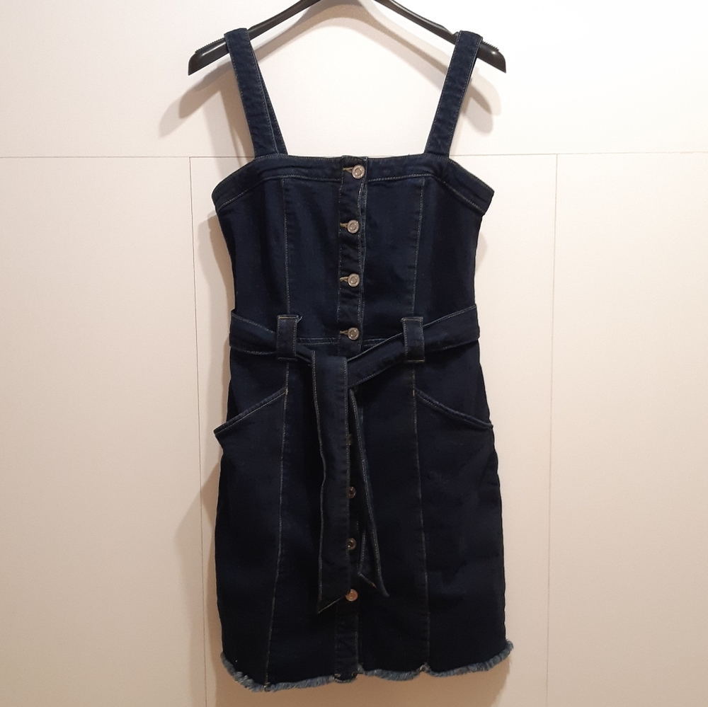 Dynamite button up denim dress dark blue size s